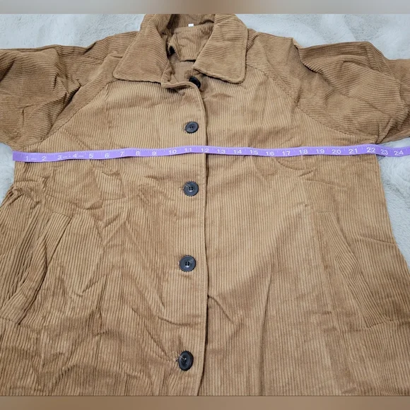 Nwot Minibee Brown Corduroy Jacket/ Shacket - Picture 7 of 9